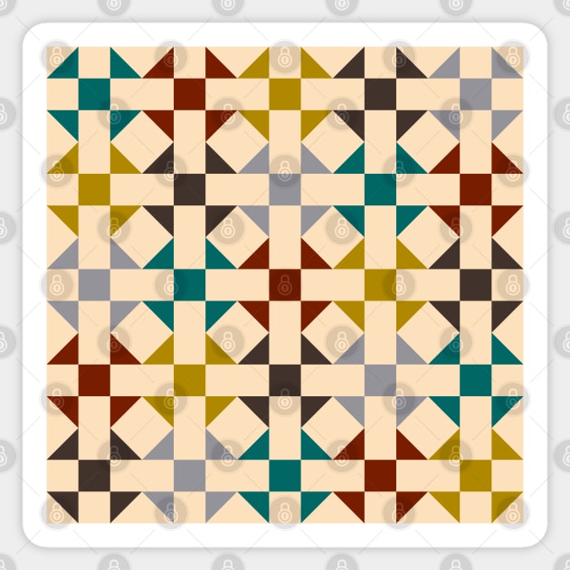 Geometric Pattern: Quilt: Autumn Sticker by Red Wolf